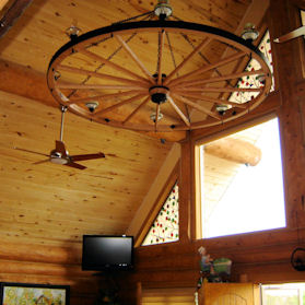 Click To View Large Image Of Wagon Wheel Chandelier