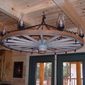Click To View Large Image Of The Wagon Wheel Chandelier