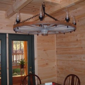 Click To View Large Image Of The Wagon Wheel Chandelier