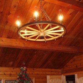 Click To View Large Image Of The Wagon Wheel Chandelier