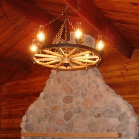 Click To View Large Image Of The Wagon Wheel Chandelier