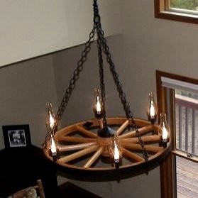 Click To View Large Image Of The Wagon Wheel Chandelier