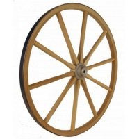 1043 - 28" Wood Wagon Wheels with Light Solid Aluminum Hub