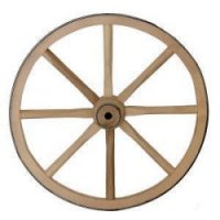 1081 - 14'' Wood  Wagon Wheels, Wood Hub