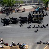 Lincoln Hearse makes it's way up Fourth Street in route to Oak Ridge Cemetery