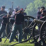 Thirty-six cannon rounds representing each state in the Union at the end of the Civil War, sounded as the funeral ceremony concluded