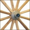 Solid Aluminum Hub, Wood Wagon Wheel