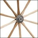 Solid Aluminum Lite Hub, Wood Wagon Wheel