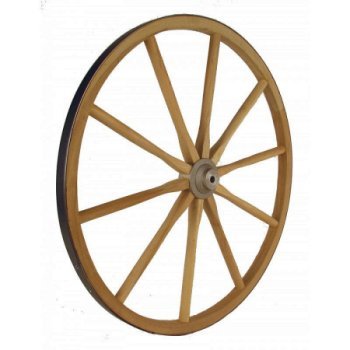 1042 - 24" Wood Wagon Wheels with Light Solid Aluminum Hub