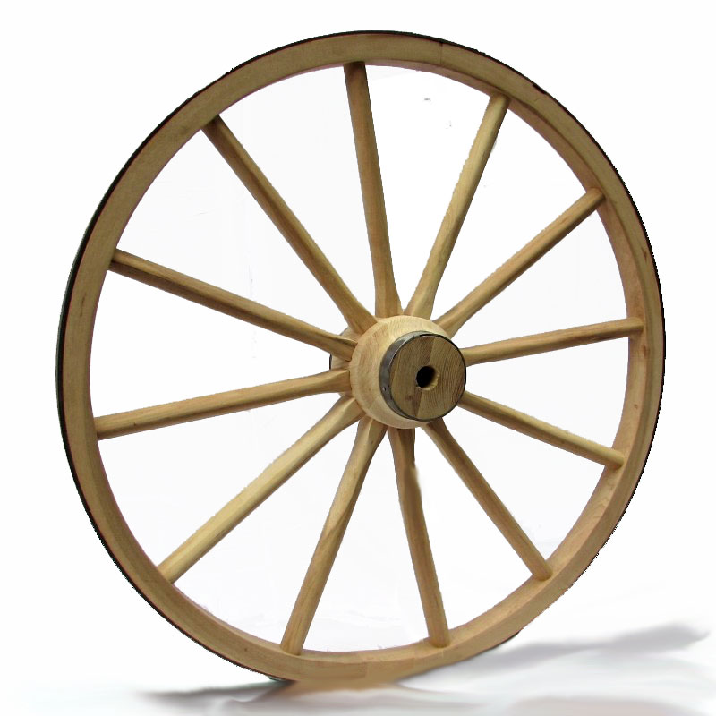 1012 - 36'' Wagon Wheels, Large Heavy Wood Hub