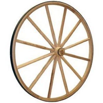 1006 - 24" Wood Wagon Wheel with Wood Hub