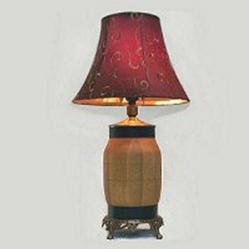 901 - Red Wagon Wheel Hub Lamp