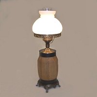 902 - White Wagon Wheel Hub Lamp